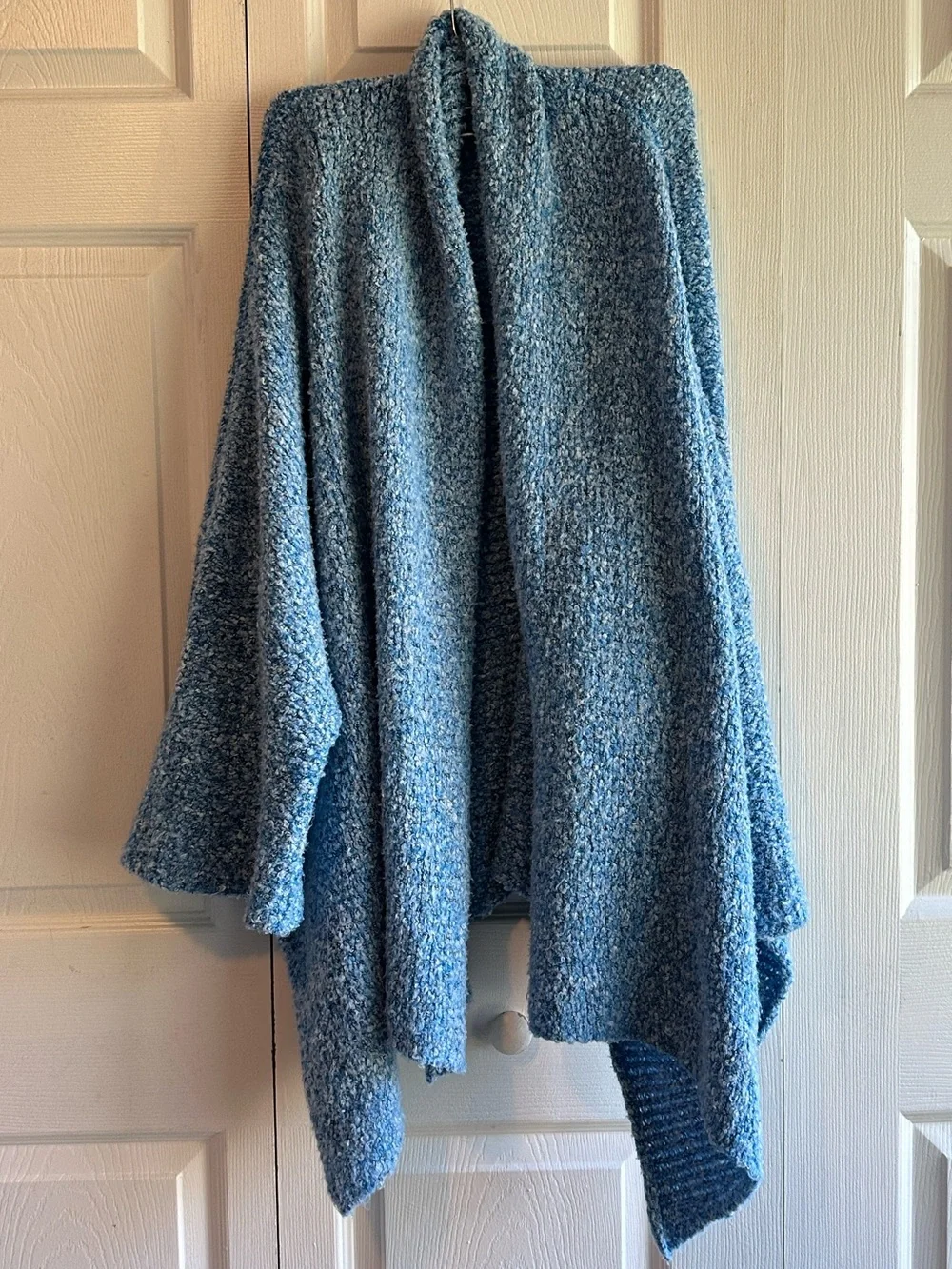 Free People BFF Cardigan Soft Stretchy Sky Blue Bouclé Open Cardigan